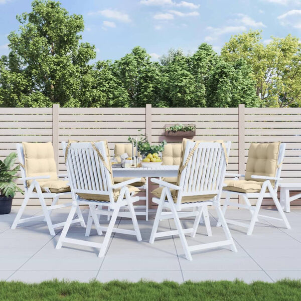 vidaXL Podušky na židli s nízkým opěradlem 6 ks béžové oxfordská látka