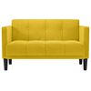 vidaXL Loveseat Sofa žlut&aacute; 111 cm samet