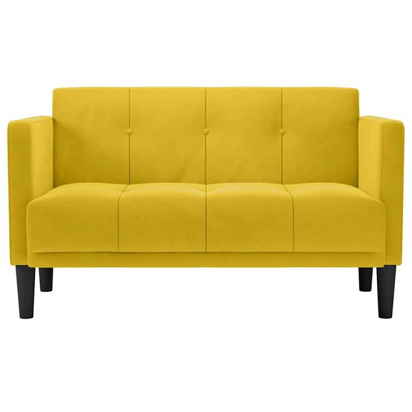 vidaXL Loveseat Sofa žlut&aacute; 111 cm samet