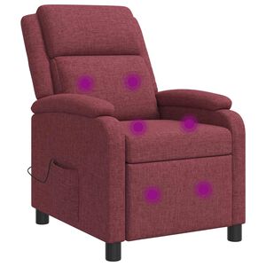 vidaXL Mas&aacute;žn&iacute; polohovac&iacute; křeslo V&iacute;no Červen&eacute; Textil