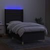 vidaXL Box spring postel s matrac&iacute; a LED čern&aacute; 90x190 cm textil