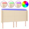 vidaXL Čelo postele s LED kr&eacute;mov&eacute; 183 x 16 x 118/128 cm textil