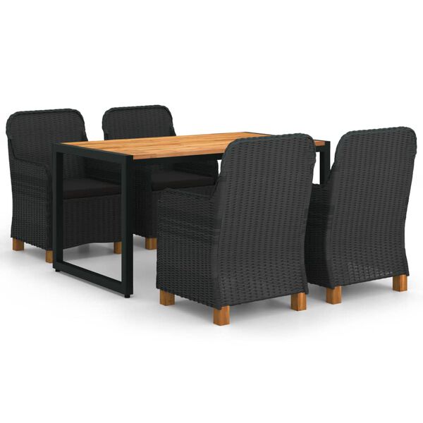 vidaXL 5d&iacute;ln&yacute; zahradn&iacute; j&iacute;deln&iacute; set tmavě &scaron;ed&yacute;