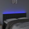 vidaXL Čelo postele s LED čern&eacute; 144x5x78/88 cm uměl&aacute; kůže