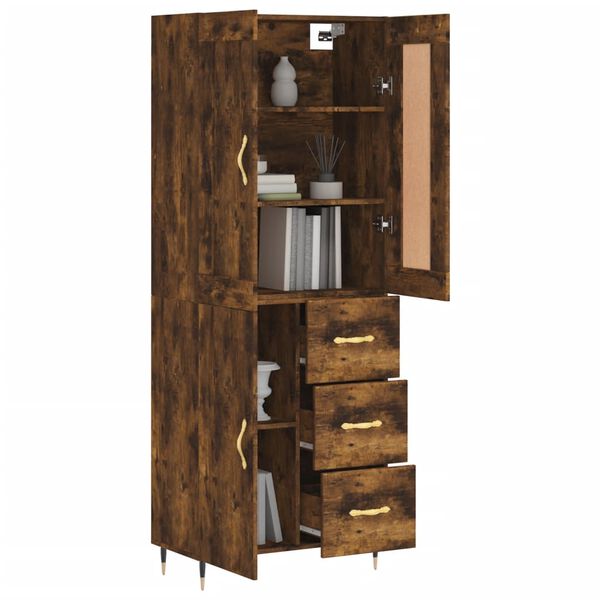 vidaXL Skř&iacute;ň highboard kouřov&yacute; dub 69,5 x 34 x 180 cm kompozitn&iacute; dřevo