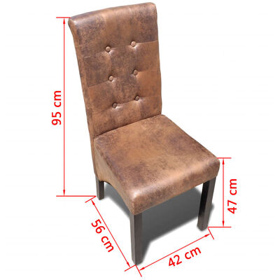 vidaXL Jídelní židle 4 ks hnědé umělá kůže