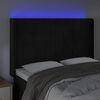 vidaXL Čelo postele s LED čern&eacute; 147 x 16 x 118/128 cm samet