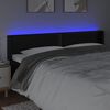 vidaXL Čelo postele s LED čern&eacute; 183 x 16 x 78/88 cm uměl&aacute; kůže