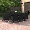 vidaXL 9dílný zahradní jídelní set s poduškami polyratan a sklo
