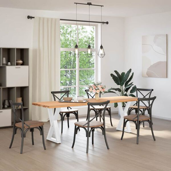 vidaXL Nohy k j&iacute;deln&iacute;mu stolu 2 ks b&iacute;l&eacute; 60 x (72-73,3) cm ocelov&eacute;