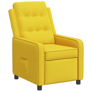 vidaXL Polohovac&iacute; křeslo Světl&aacute; žlut&aacute; 65 x 93 x 102 cm Textil
