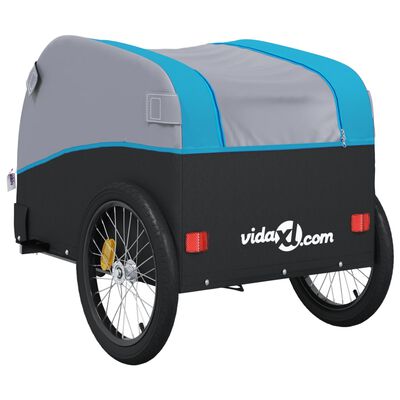 vidaXL Vozík za kolo černý a modrý 45 kg železo