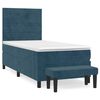 vidaXL Box spring postel s matrac&iacute; tmavě modr&aacute; 80 x 200 cm samet