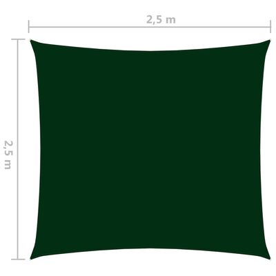 vidaXL Stínící plachta oxfordská látka čtvercová 2,5x2,5m tmavě zelená