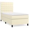 vidaXL Box spring postel s matrac&iacute; kr&eacute;mov&aacute; 90x200 cm uměl&aacute; kůže