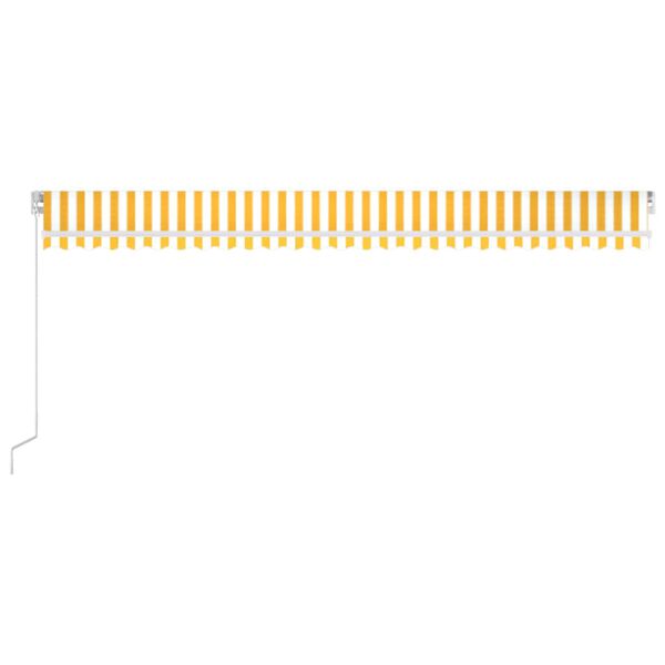 vidaXL Ručně zatahovac&iacute; mark&yacute;za 600 x 350 cm žlutob&iacute;l&aacute;