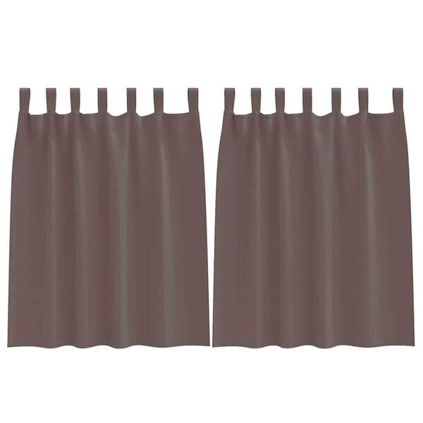 vidaXL Z&aacute;věsy na zatemněn&iacute; s kroužky 2 pcs Tmavě hněd&aacute; 140 x 140 cm