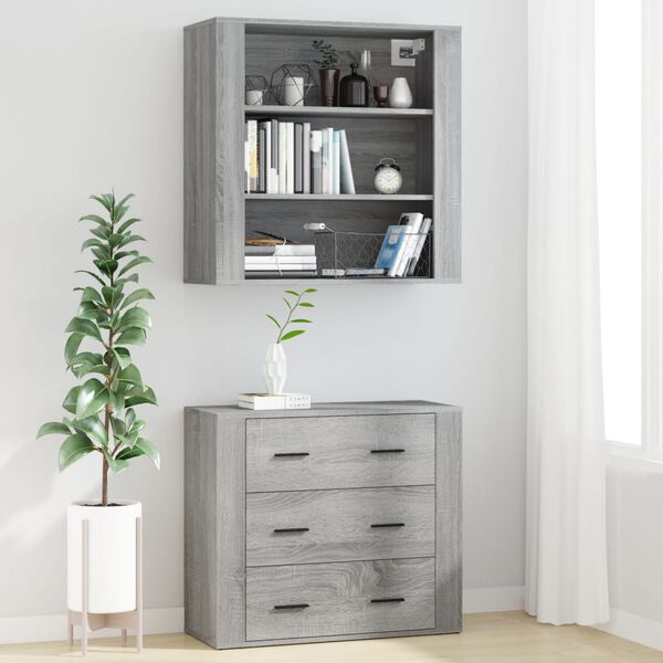 vidaXL Skř&iacute;ň highboard &scaron;ed&aacute; sonoma kompozitn&iacute; dřevo