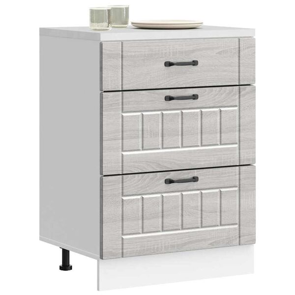 vidaXL Kuchyňsk&aacute; spodn&iacute; skř&iacute;ňka "Lucca" &scaron;ed&yacute; sonoma kompozitn&iacute; dřevo