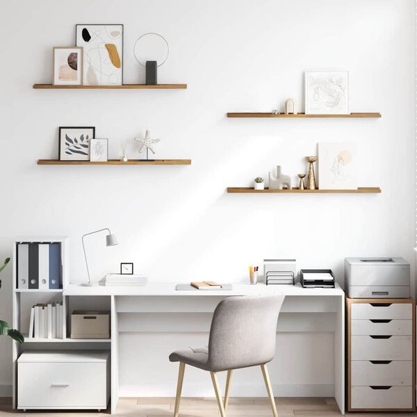 vidaXL N&aacute;stěnn&aacute; polička 4 pcs Hněd&aacute; 100 x 9 x 3 cm kompozitn&iacute; dřevo