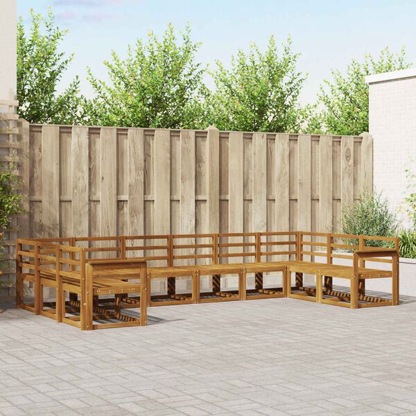 vidaXL Venkovn&iacute; pohovkov&aacute; souprava 10 pcs Př&iacute;rodn&iacute;