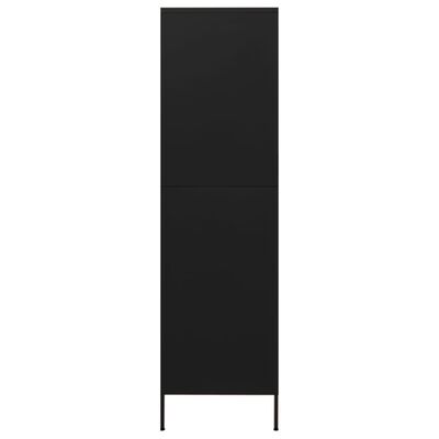 vidaXL Šatní skříň černá 90 x 50 x 180 cm ocel
