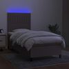 vidaXL Box spring postel s matrac&iacute; a LED taupe 100x200 cm textil