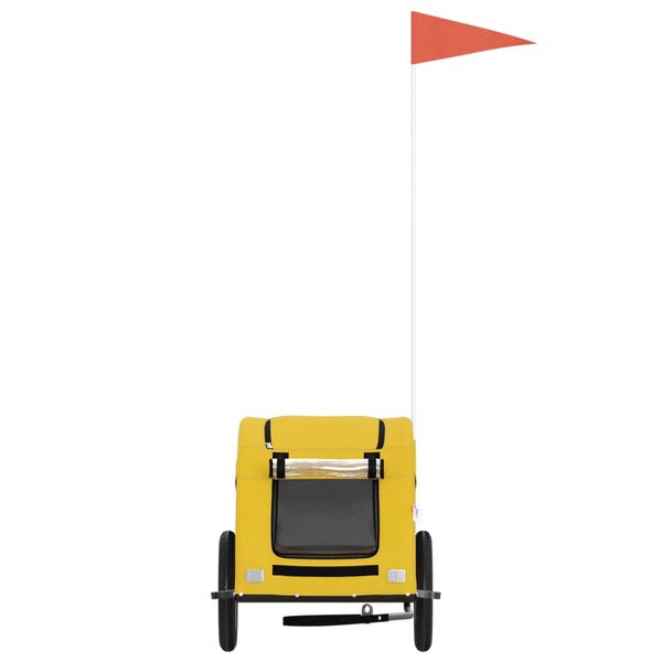 vidaXL Voz&iacute;k za kolo pro psa žlut&yacute; oxfordsk&aacute; tkanina a železo