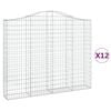 vidaXL Klenut&eacute; gabionov&eacute; ko&scaron;e 12ks 200x30x160/180cm pozinkovan&eacute; železo