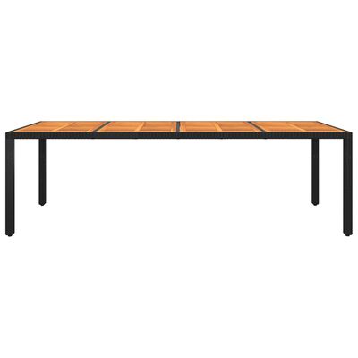 vidaXL Zahradní stůl 250x100x75 cm akáciové dřevo a polyratan černý