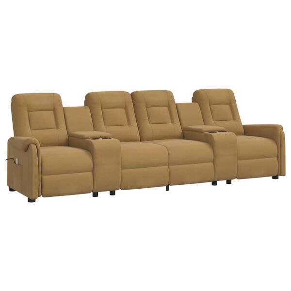 vidaXL 4m&iacute;stn&eacute; mas&aacute;žn&iacute; polohovac&iacute; křeslo s drž&aacute;ky n&aacute;pojů taupe