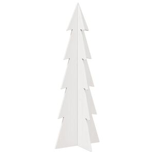vidaXL Dřevěn&yacute; v&aacute;nočn&iacute; stromeček na ozdoby b&iacute;l&yacute; 112 cm masiv borovice