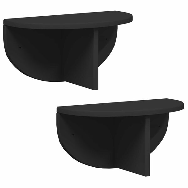 vidaXL N&aacute;stěnn&aacute; polička 2 pcs Čern&aacute; 38 x 19 x 19 cm kompozitn&iacute; dřevo