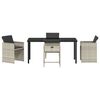 vidaXL Zahradní jídelní souprava 5 pcs Světle šedá polyratan