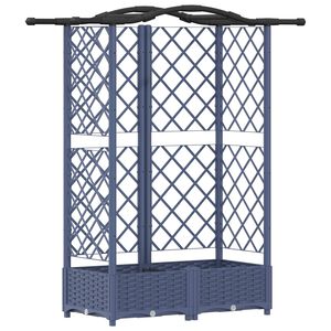 vidaXL Vyv&yacute;&scaron;en&yacute; z&aacute;hon s trel&aacute;ž&iacute; a střechou &Scaron;ed&aacute; 124 x 40 x 123 cm PP