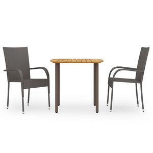 vidaXL 3d&iacute;ln&yacute; zahradn&iacute; j&iacute;deln&iacute; set polyratan hněd&yacute;