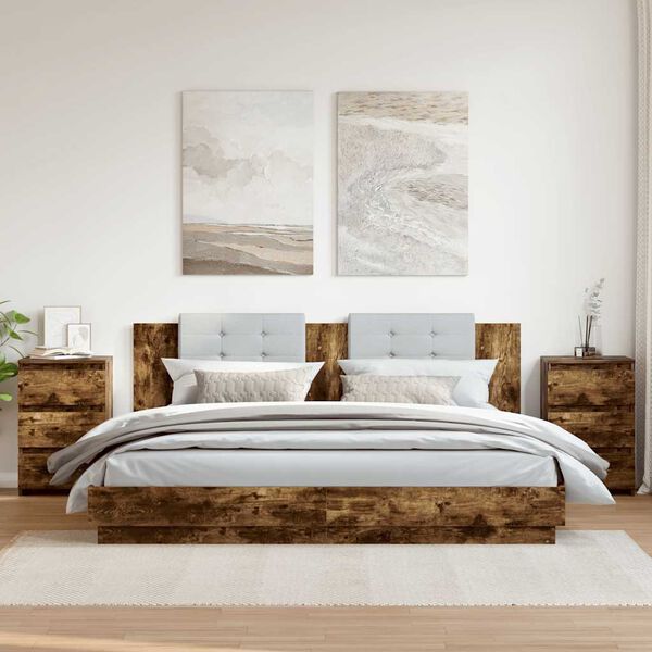 vidaXL Nočn&iacute; stolky 2 ks kouřov&yacute; dub 40x35x62,5 cm kompozitn&iacute; dřevo