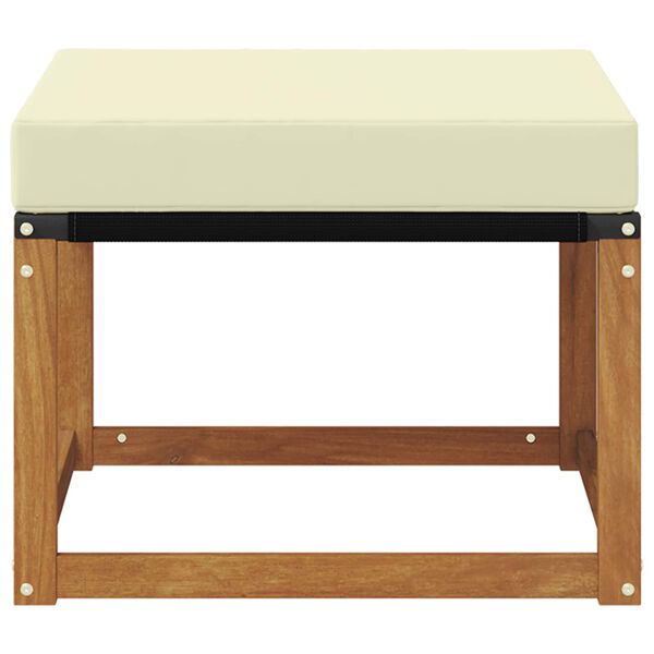 vidaXL Venkovn&iacute; podnožka Masivn&iacute; ak&aacute;ciov&eacute; dřevo a textiln&iacute; tkanina