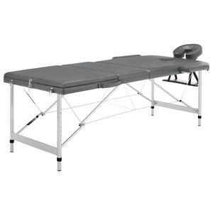 vidaXL Mas&aacute;žn&iacute; stůl se 3 z&oacute;nami hlin&iacute;kov&yacute; r&aacute;m antracitov&yacute; 186 x 68 cm