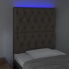 vidaXL Čelo postele s LED taupe 80x7x118/128 cm textil