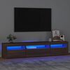 vidaXL TV skř&iacute;ňka s LED osvětlen&iacute;m hněd&yacute; dub 195x35x40 cm