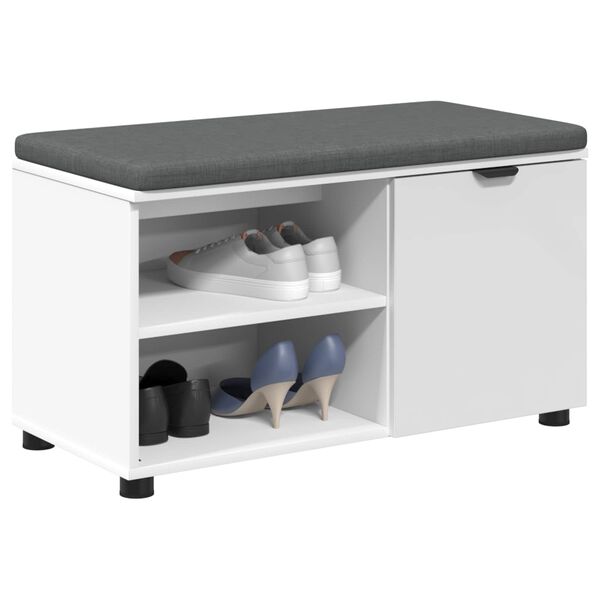 vidaXL Chodbičkov&aacute; lavice s pol&scaron;t&aacute;řem s polic&iacute; B&iacute;l&yacute; 80 x 38 x 46 cm