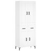 vidaXL Skř&iacute;ň highboard b&iacute;l&aacute; 69,5 x 34 x 180 cm kompozitn&iacute; dřevo