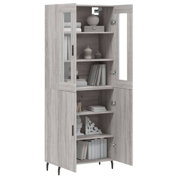 vidaXL Skř&iacute;ň highboard &scaron;ed&aacute; sonoma 69,5 x 34 x 180 cm kompozitn&iacute; dřevo