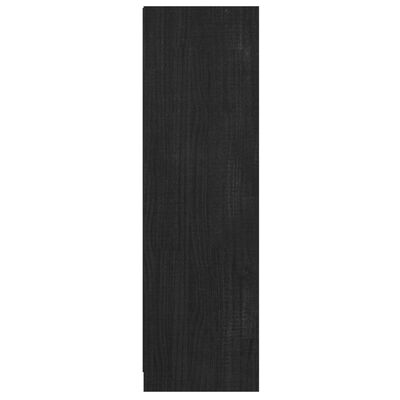 vidaXL Knihovna / dělicí stěna černá 36 x 33 x 110 cm masivní borovice