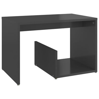 vidaXL Odkládací stolek šedý s vysokým leskem 59x36x38 cm dřevotříska