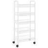 vidaXL Kuchyňsk&yacute; voz&iacute;k s 5 patry b&iacute;l&yacute; 46 x 26 x 105 cm železo