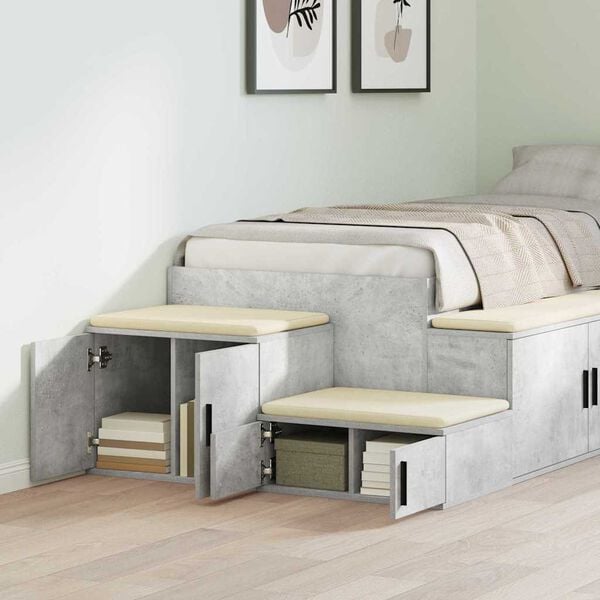 vidaXL &Uacute;ložn&aacute; skř&iacute;ňka 2 pcs Betonově &scaron;ed&aacute; 127 x 41 x 40 cm