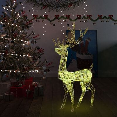 vidaXL Vánoční dekorace akrylový sob 140 LED 128 cm teplé bílé světlo