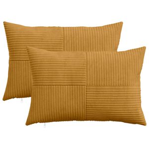 vidaXL Povlak na pol&scaron;t&aacute;ř 2 pcs ALMELO Žlut&aacute; 30 x 50 cm man&scaron;estr